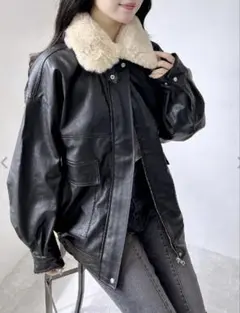 INGNI ファー付きブルゾン　ブラック