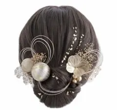 【豪華✨・金箔付き】水引とドライフラワーの和装髪飾り 卒業式・成人式・振袖