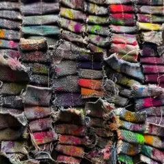 206 ペイント染めデニム　フリル　1メートル