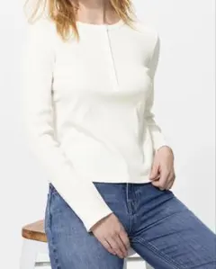 UNIQLO リブヘンリーネックT/長袖 Sサイズ