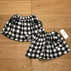 チェックスカート　2枚セット　双子