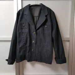 ダークデニム ボタン付きジャケット