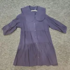 URBAN RESEARCH　ネイビー 大きな襟付き ワンピース