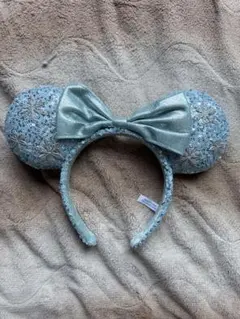 ディズニー エルサ水色カチューシャ リボン付き