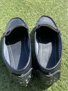 黒 モカシンスタイル ローファー