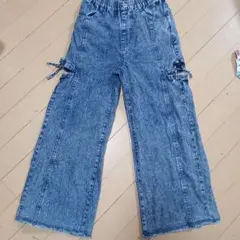 しまむら　デニムロングパンツ(140)着用少なめのサムネイル