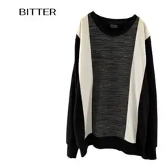 BITTER 長袖トレーナー　異素材ドッキング　大きめLL メンズ