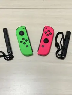 美品 Nintendo Switch ジョイコン ネオングリーン ネオンピンク