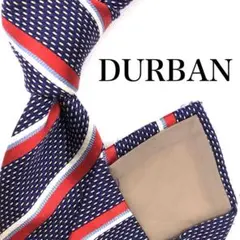 【美品】DURBAN ダーバン　ネクタイ　ネイビー　レッド　ストライプ　ドット