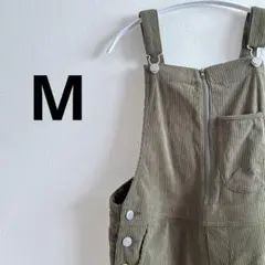 【即日発送】M オリーブ コーデュロイ サロペット