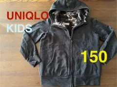 UNIQLO KIDS パーカー　フード付き　ブラック&迷彩　150