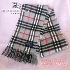 Burberrys カシミア100% マフラー（ノバチェック／グレイ）