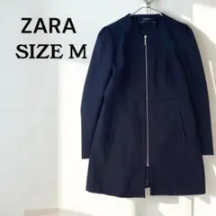 美品ZARA ノーカラージャケット ブラック M きれいめ