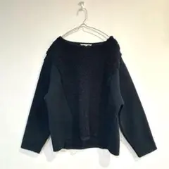 【シンプリシテェ】トレーナー プルオーバー 切替ボア 異素材 肉厚 無地 F