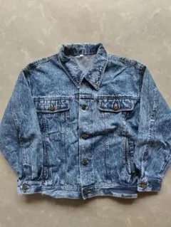80s 90s ケミカルウォッシュ デニムジャケット Mサイズ 昭和レトロ