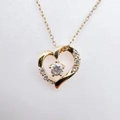 ふ*う様 【4℃】ゴールド ダブルハート ストーン付ネックレス42cm