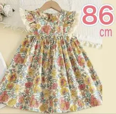 ベビー✨女の子✨ノースリーブワンピース✨80cm✨90cm✨花柄フリル袖