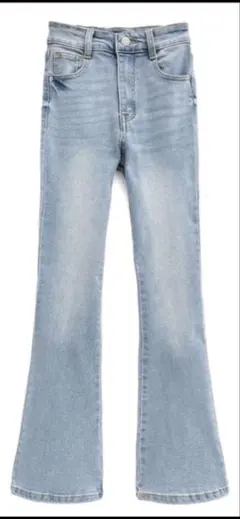 GRL cu498 ハイウエストフレアデニムパンツ ライトブルー