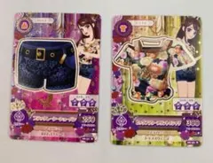 アイカツカード　紫吹蘭　プリントTシャツ ショーパン　トップスとボトムスセット