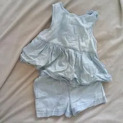 デニム ロンパース