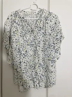 GLOBAL 半袖ドット柄シャツ Mサイズ