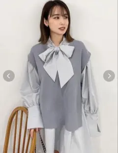 dazzlin リボンシャツベストミニワンピースⅡ