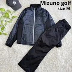 【ミズノゴルフ】美品 セットアップ 中綿 ネイビー Mサイズ メンズ
