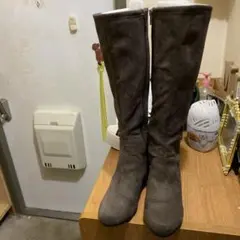 スウェードロングブーツ