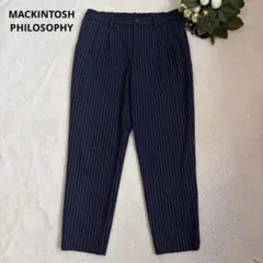 マッキントッシュ フィロソフィー　ネイビー ストライプ MANTECO 38
