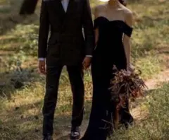 結婚式披露宴、二次会、前撮り　ブラックドレス