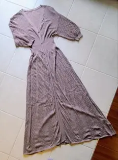 ROPE' PICNIC マキシ丈 ロングカーディガン 透かし編み グレージュ