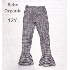 美品　Bebe Organic ギンガムチェックシャーリングパンツ12Y 150