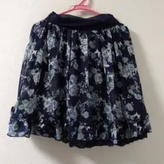 axes femme フラワープリント フレアスカート