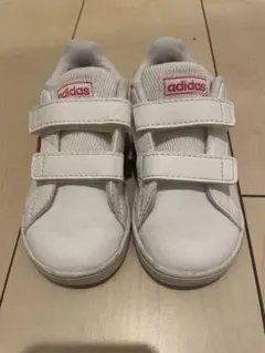 adidas キッズスニーカー ホワイト ピンク 13.0cm