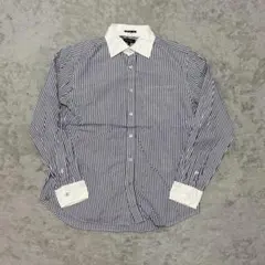 Paul Smith ストライプシャツ 白襟 ビジカジ メンズ L CC49