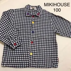 美品！ミキハウス ネルシャツ チェックシャツ 100cm