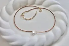 淡水パールとガーネットのネックレス