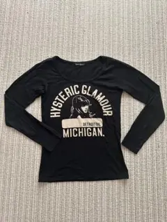 Hysteric Glamour ブラック 長袖Tシャツ ガールデザイン