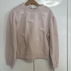 petit main フラワー装飾 トレーナー 130