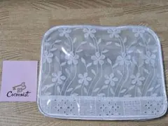 花柄刺繍透明　メッシュバッグ　ビニールバッグ