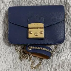 ブルー レザーバッグ