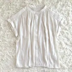 【美品♡】アーバンリサーチ バンドカラー フレンチスリーブブラウス とろみ 通勤