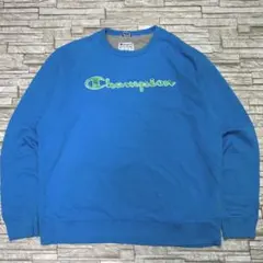 Champion スウェット ライトブルー フロント刺繍ロゴ XL