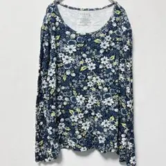 早い者勝ち✨TIME AND TRU【XL】花柄カットソー コットン100%