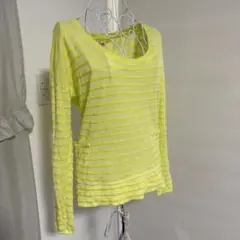 ROXY 長袖カットソー イエロー ボーダー
