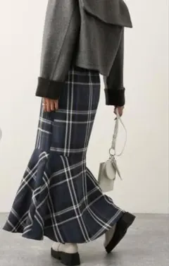 Heather/チェック柄マーメイドスカート