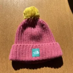 THE NORTH FACE ピンク ニット帽 ポンポン付き