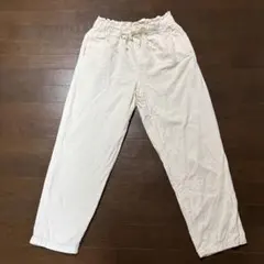 【ZARA】ザラ／イージーパンツ ウエストゴム カジュアルパンツ ホワイト Mのサムネイル