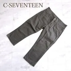 シーセブンティーン♡クロップドデニムパンツ ストレッチ カーキ レディースS