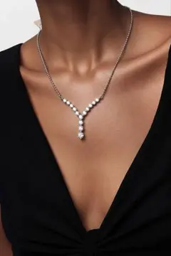 【美品Pt850 / Pt900 ダイヤモンド製のY字型ネックレス1.00ct✨